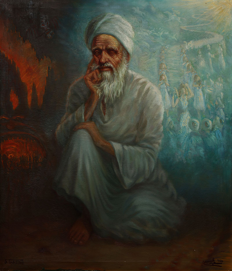 Al Ma’arri, le Socrate du monde arabe, huile sur toile, 105/104, 1944, Musée National de Damas.